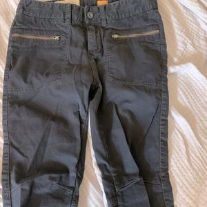 Blue Anthropologie plico pants with zipper pockets